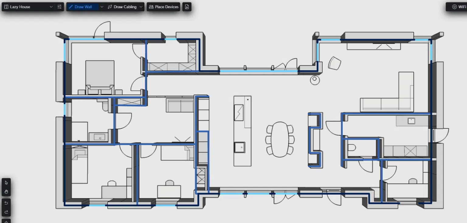 Отрисовка стен в UniFi Design Center