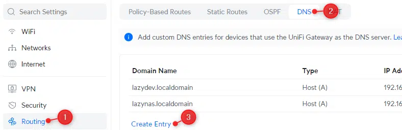 Добавление пользовательской DNS-записи